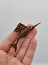 Load image into Gallery viewer, 1940s Carved Wood Swordffish Brooch
