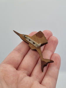 1940s Carved Wood Swordffish Brooch