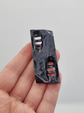 Load image into Gallery viewer, 1940s Marbled Blue Carved Galalith Brooch
