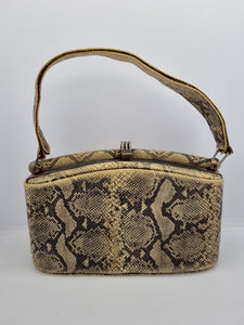 1940s Mock Snakeskin Box Bag
