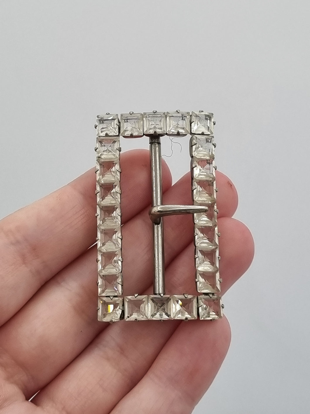 1930s Deco Czech Openback Glass Buckle