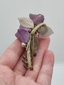 1940s Purple and Lilac Make Do and Mend Brooch
