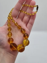 Load image into Gallery viewer, 1930s Art Deco Orange Chunky Faceted Glass Necklace
