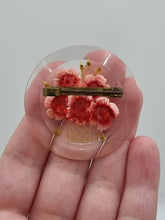 Load image into Gallery viewer, 1940s Pink Flower Basket Reverse Carved Lucite Brooch
