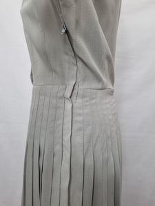 1940s Dove Grey Pleated Dress