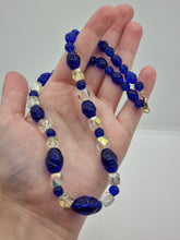Load image into Gallery viewer, 1930s Deco Blue Textured Glass Necklace
