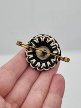 Load image into Gallery viewer, 1940s Make Do and Mend Wirework Black and White Brooch
