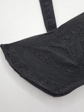 Load image into Gallery viewer, 1940s Black Corde Wristlet Strap Bag
