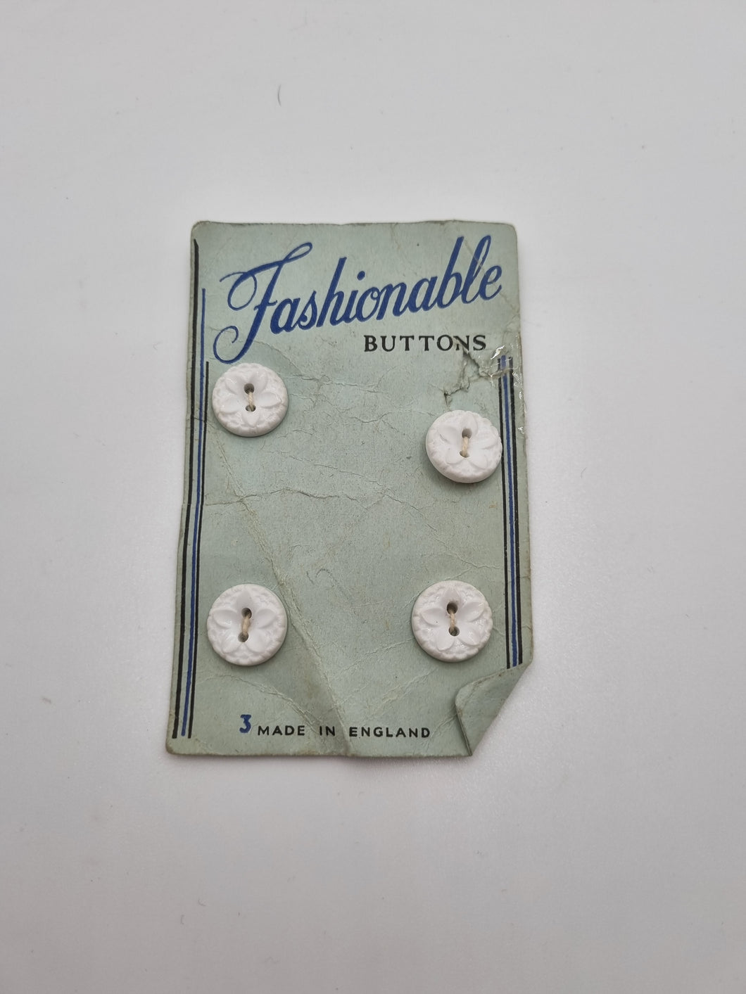 1930s White Carded Buttons