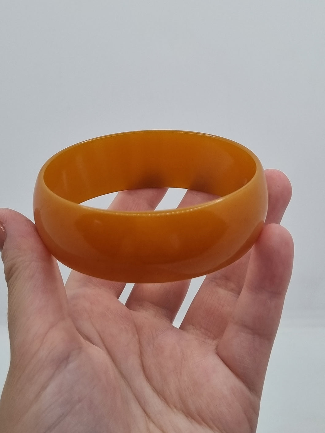 1940s Huge Thin Orange Bakelite Bangle