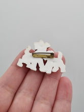 Load image into Gallery viewer, 1940s Brown and White Celluloid Dog Brooch
