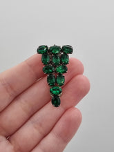 Load image into Gallery viewer, 1930s Deco Green Glass Dress Clip
