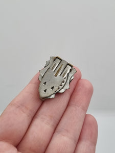 1930s Small Art Deco Blue Glass Dress Clip