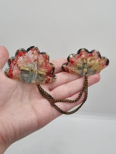 Load image into Gallery viewer, 1940s Handmade Rare Early Celluloid Fan Chatelaine Brooch
