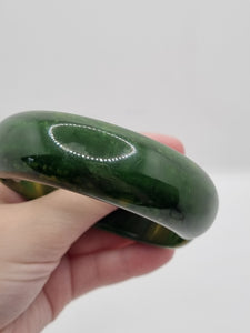 1940s Marbled Chunky Green Clamper Bangle
