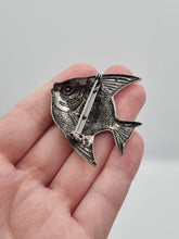 Load image into Gallery viewer, 1940s Silver Tone Fish Brooch

