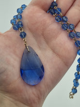 Load image into Gallery viewer, 1930s Blue Glass and Rolled Wire Drop Necklace
