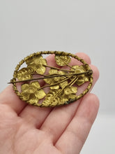 Load image into Gallery viewer, 1930s Czech Bright Glass and Enamel Multicoloured Flower Leaf Brooch
