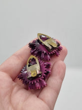 Load image into Gallery viewer, 1940s Purple Celluloid Matching Dress Clip Set
