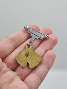 1930s Art Deco Celluloid and Metal Dog Brooch