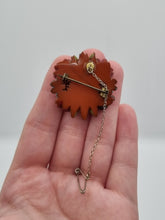 Load image into Gallery viewer, 1940s Chunky Carved Bakelite Forget Me Not and Rose Brooch

