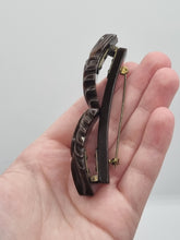 Load image into Gallery viewer, 1940s Huge Chunky Chocolate Brown Articulated Bakelite Brooch
