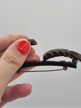 Load image into Gallery viewer, 1940s Huge Chunky Chocolate Brown Articulated Bakelite Brooch
