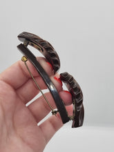 Load image into Gallery viewer, 1940s Huge Chunky Chocolate Brown Articulated Bakelite Brooch
