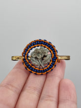 Load image into Gallery viewer, 1940s Orange, Blue and Green Make Do and Mend Wirework Brooch
