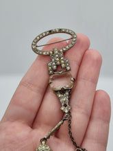 Load image into Gallery viewer, 1920s/1930s Art Deco HUGE Glass Dangly Fob Brooch
