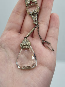 1920s/1930s Art Deco HUGE Glass Dangly Fob Brooch
