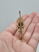 Load image into Gallery viewer, Edwardian Purple Glass Gold Tone Bar Brooch
