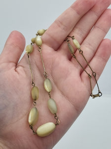 1920s Mother of Pearl Rolled Wire Necklace