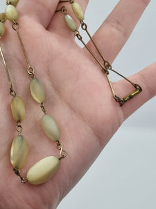 1920s Mother of Pearl Rolled Wire Necklace