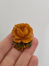 Load image into Gallery viewer, 1940s Carved Bakelite Rose Brooch
