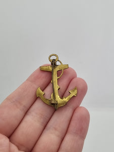 1930s Gold Tone Anchor Brooch