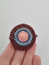 Load image into Gallery viewer, 1940s Purple, Blue and Pink Make Do and Mend Wirework Brooch
