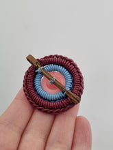 Load image into Gallery viewer, 1940s Purple, Blue and Pink Make Do and Mend Wirework Brooch
