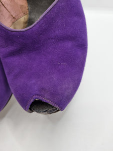 1940s Bright Purple Court Suede Shoes