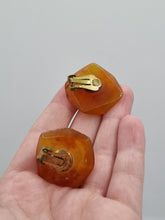 Load image into Gallery viewer, 1940s Marmalade Orange Faceted Bakelite Chunky Earrings
