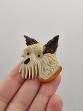 Load image into Gallery viewer, 1940s Black and White Celluloid Dog Brooch
