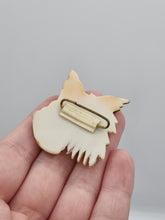 Load image into Gallery viewer, 1940s Black and White Celluloid Dog Brooch
