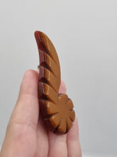 Load image into Gallery viewer, 1940s Chestnut Brown and Caramel Laminated Bakelite Brooch
