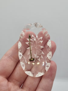 1940s Thick and Chunky Reverse Carved Lucite Brooch