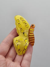 Load image into Gallery viewer, 1940s Unsigned Coro Nylon Yellow and Orange Huge Butterfly Brooch

