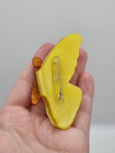 Load image into Gallery viewer, 1940s Unsigned Coro Nylon Yellow and Orange Huge Butterfly Brooch
