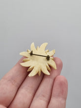 Load image into Gallery viewer, 1940s Carved Edelweiss Tourist Brooch
