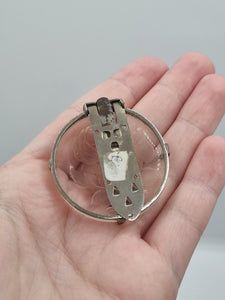 1940s Carved Glass Rose Dress Clip