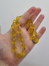 Load image into Gallery viewer, 1930s Yellow Faceted Glass Necklace
