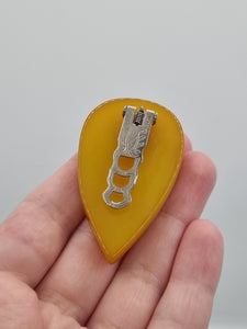 1940s Butterscotch Bakelite and Berlottie Bead Dress Clip